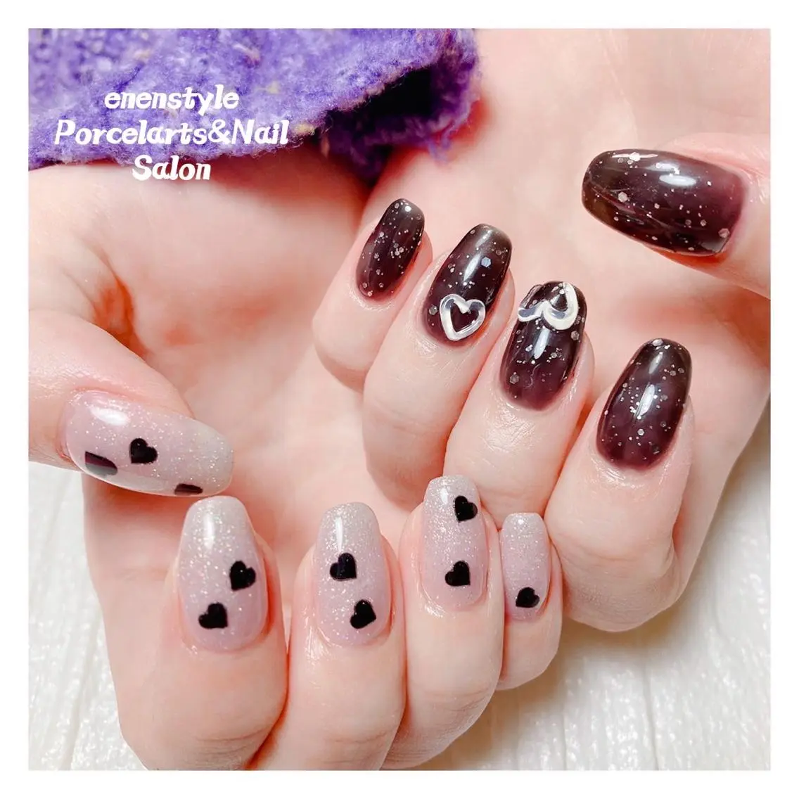 ミディアム ネイル 🐾enen style 🐾のネイルデザイン