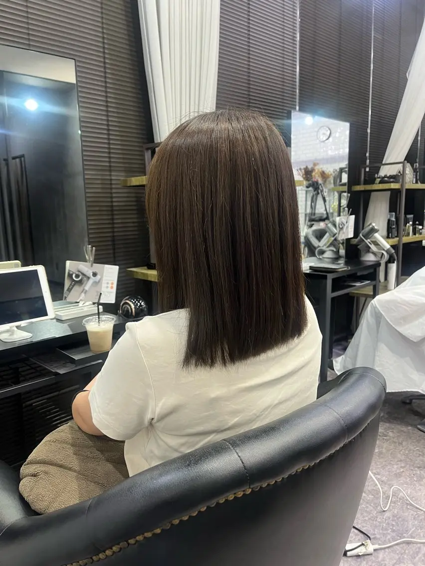 セミロング カラー ヘアカラー 友滝 真菜美のヘアスタイル