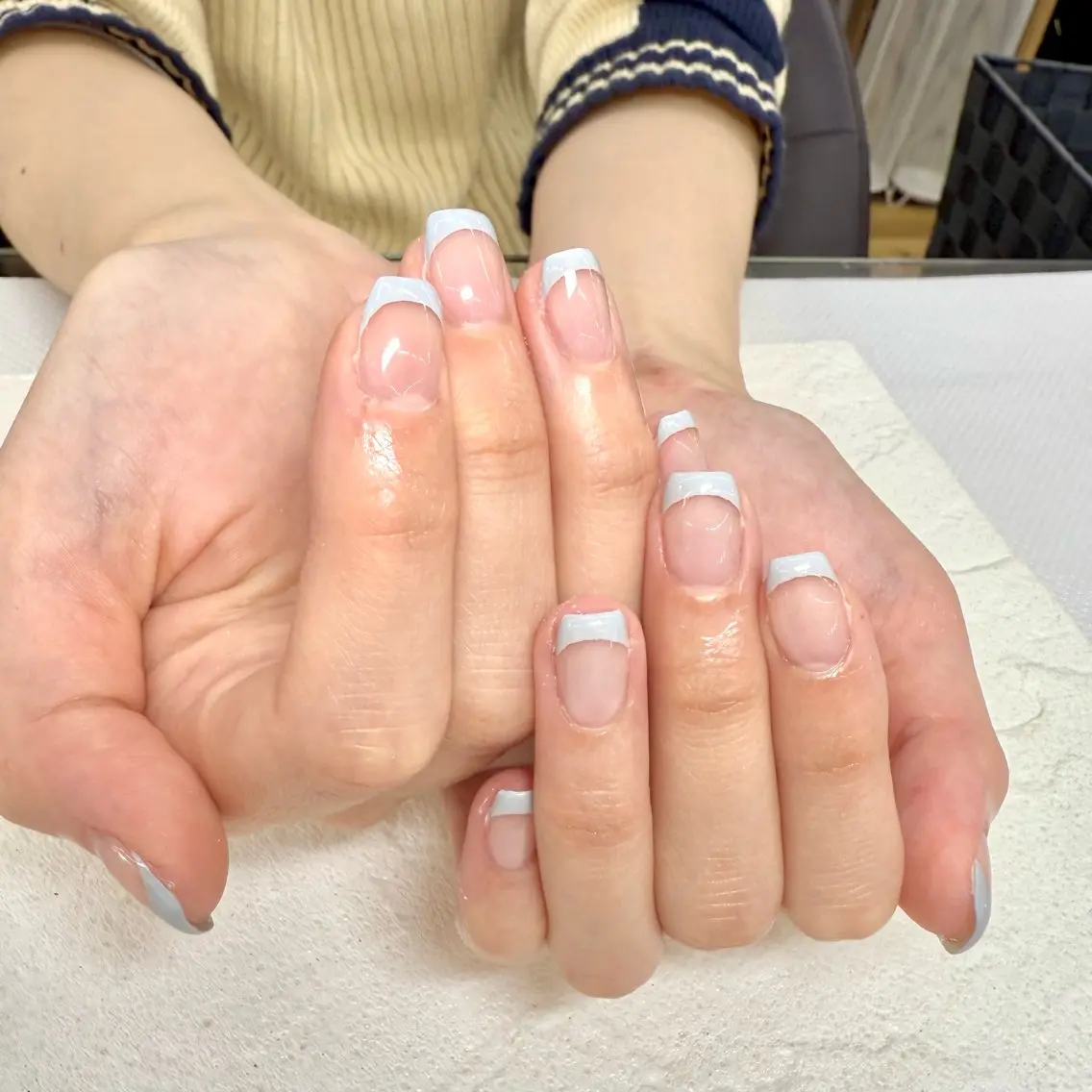 ネイル MAXKELLY正池 白フレンチ募集🕊️のネイルデザイン