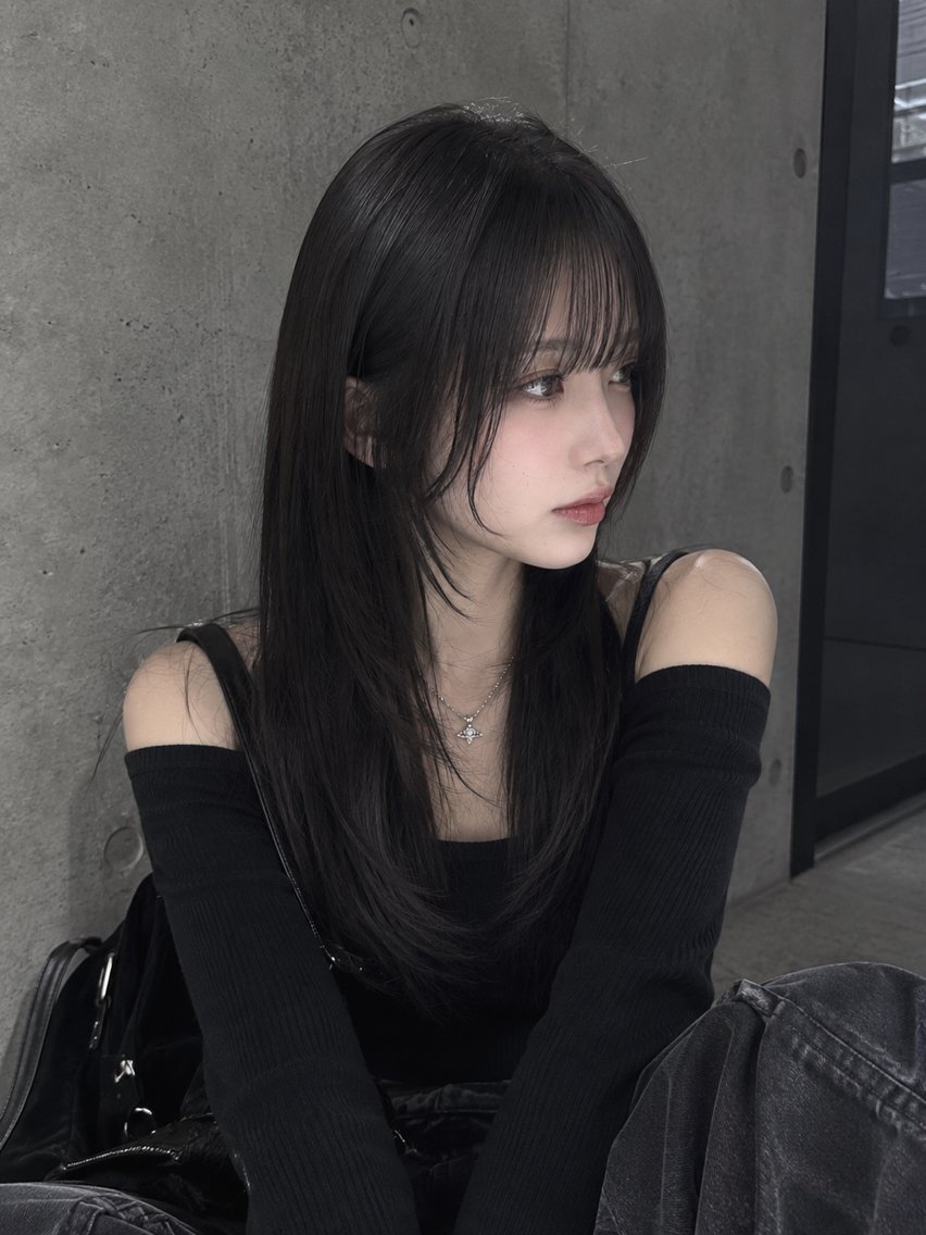 ロング 韓国風ヘア レイヤーカット ロング 似合わせカット✂️ 髪質改善✨|中野亘稀のヘアスタイル