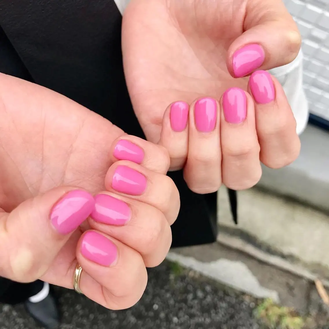 ネイル ワンカラーネイル ピンク ハンドネイル BEE NAILのネイルデザイン