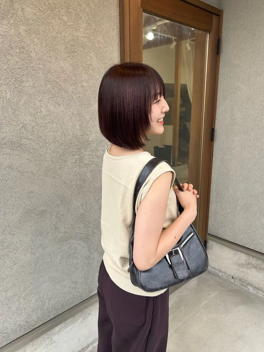ショート カラー ブラウンカラー ピンクカラー ピンクブラウン トリートメント ヘアカラー 野崎 唯華のヘアスタイル