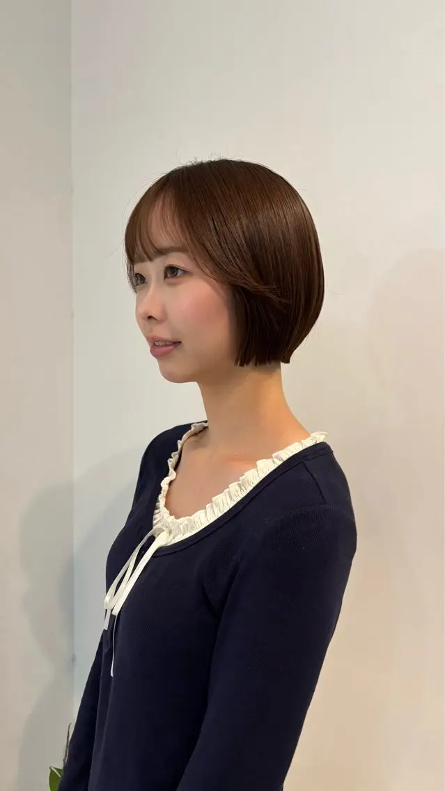 ショート カット ひいろ パーマ/カットモデルのヘアスタイル
