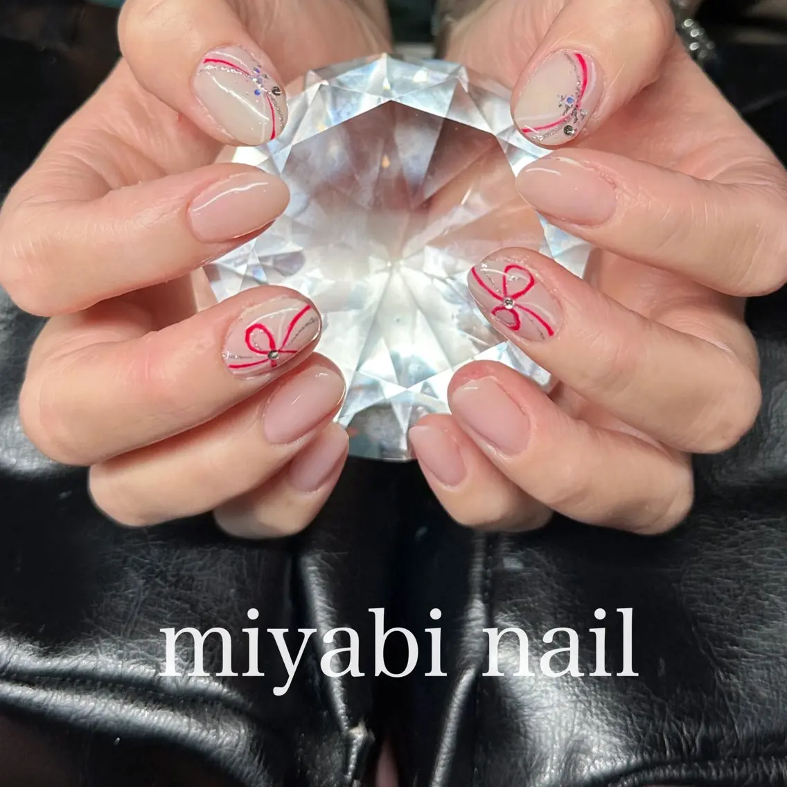 ネイル アートネイル 持ち込み オフィスネイル シンプルネイル 冬ネイル ハンドネイル miyabi nail 桂川駅近くのネイルデザイン