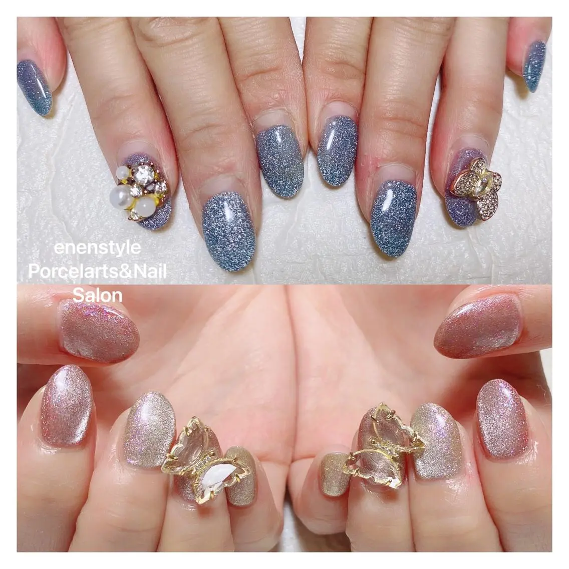 ミディアム ネイル ハンドネイル 🐾enen style 🐾のネイルデザイン