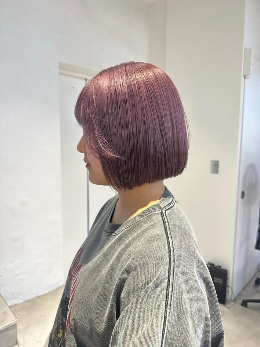 ショート ピンクラベンダー ヘアカラー 韓国ヘアメンズ・レデ ィース特化ミクのヘアスタイル