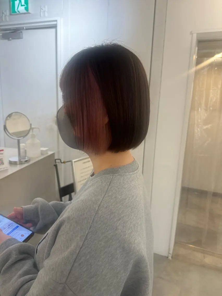 セミロング 新宿/顔周りカット +レイヤー=しずく♩のヘアスタイル