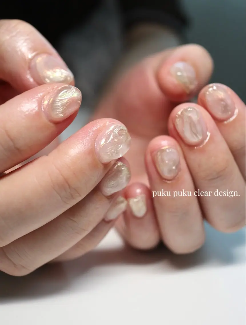ネイル クリアネイル ニュアンスネイル ハンドネイル Lis nail. 🕊yuriのネイルデザイン