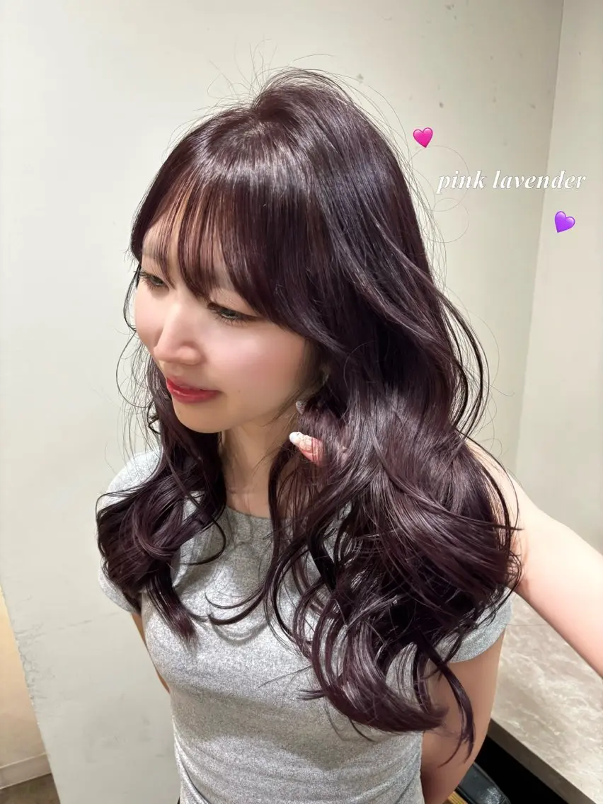 ロング カラー 透明感カラー ラベンダーカラー ピンクカラー ピンクラベンダー rise/ 激安ご案内中のヘアスタイル