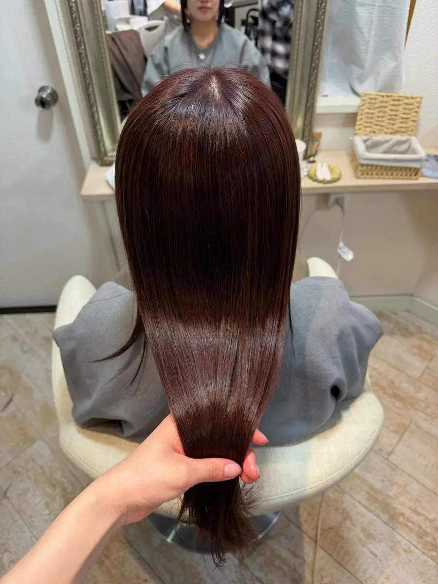 ロング カラー 縮毛矯正 ヘアカラー 大野 愛代莉のヘアスタイル