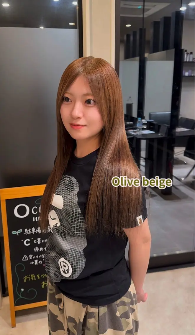 ミディアム ヘアカラー カラーモデル募集♥️ 玲奈のヘアスタイル