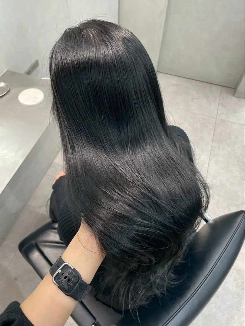 ロング 縮毛矯正 ヘアカラー 縮毛矯正 ひなの/ワンカラー モデル募集中✨のヘアスタイル
