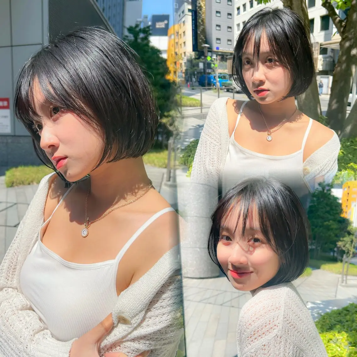ショート カラー 似合わせカット 顔周りレイヤー/ボブ 銀座✨中野まさひろのヘアスタイル