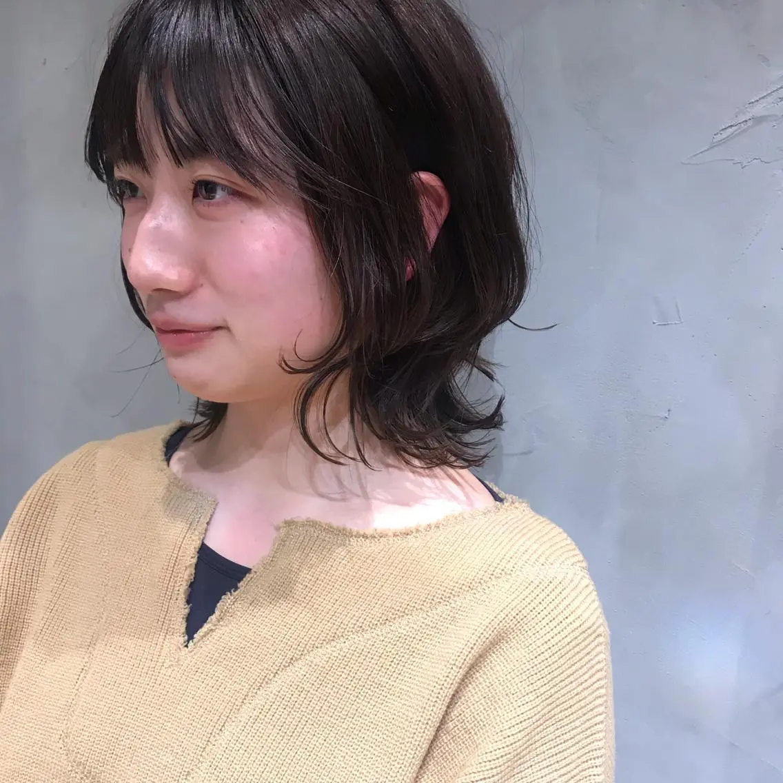 ミディアム レイヤーカット 柔らかブラウン/顔周 りレイヤー♡ユウシのヘアスタイル