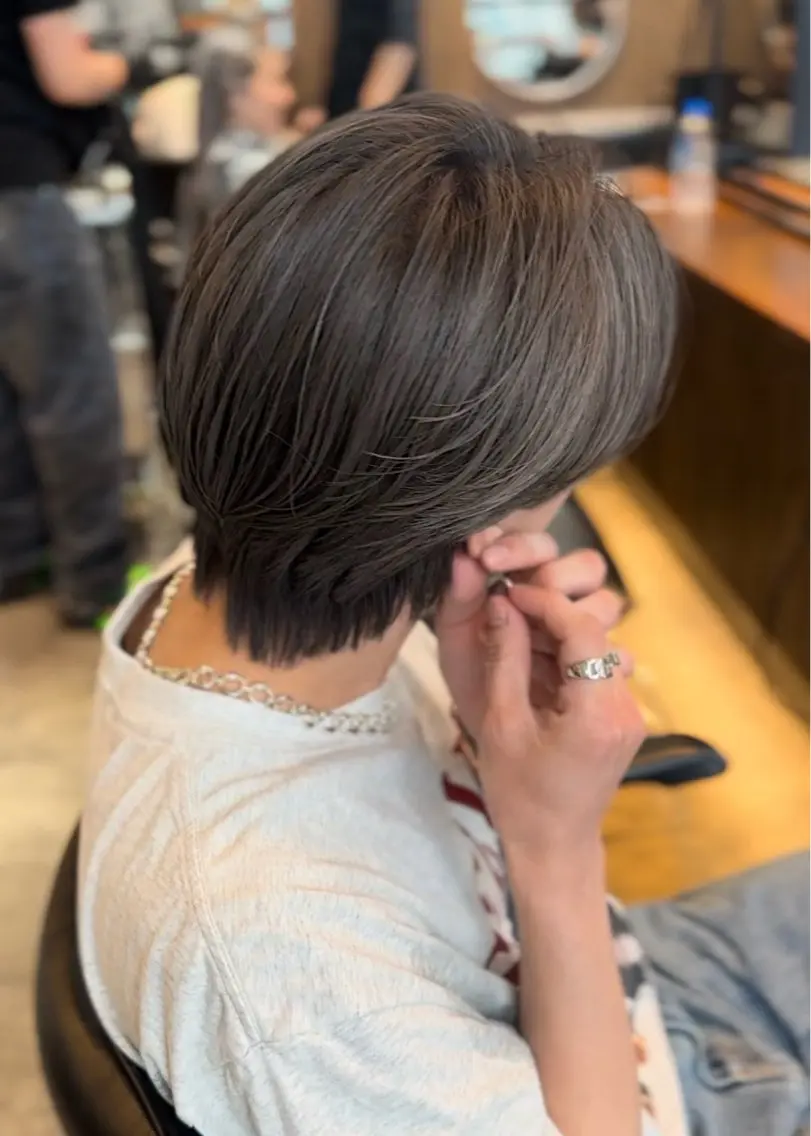 ショート カラー ヘアカラー トリートメント 透明感カラー 渋谷美容師みひろのヘアスタイル