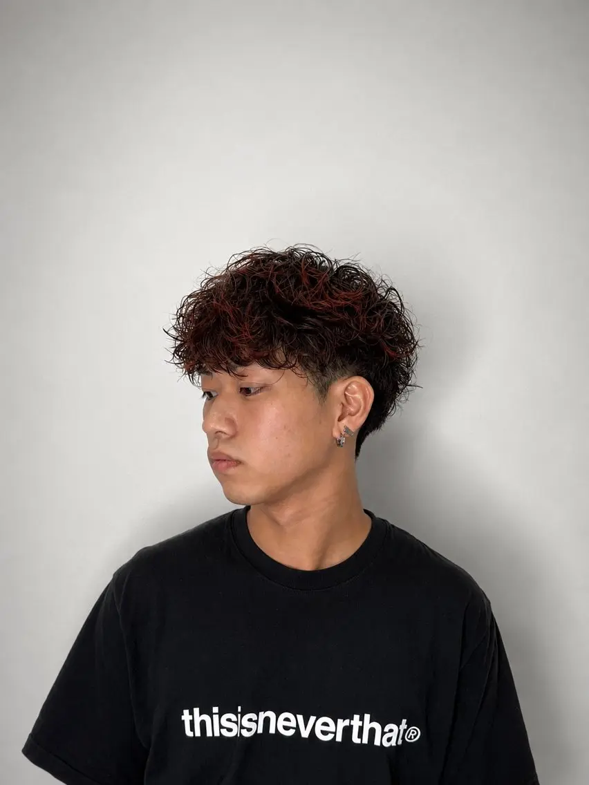 ショート パーマ メンズ カット パーマ 川﨑 大暉のヘアスタイル