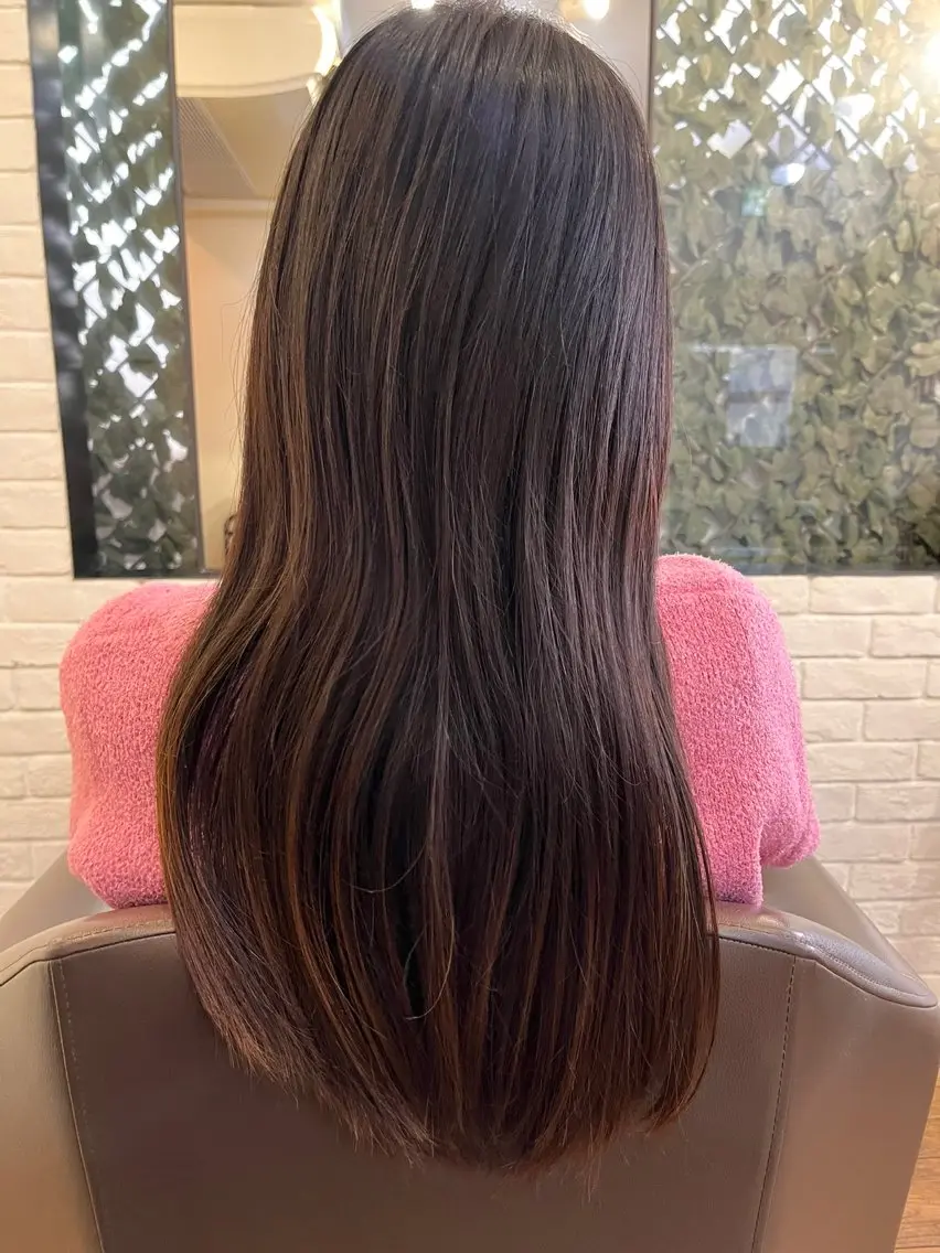 セミロング カラー カット ヘアカラー 薬院:今泉/上川美幸 ボブ/顔周りレイヤーのヘアスタイル