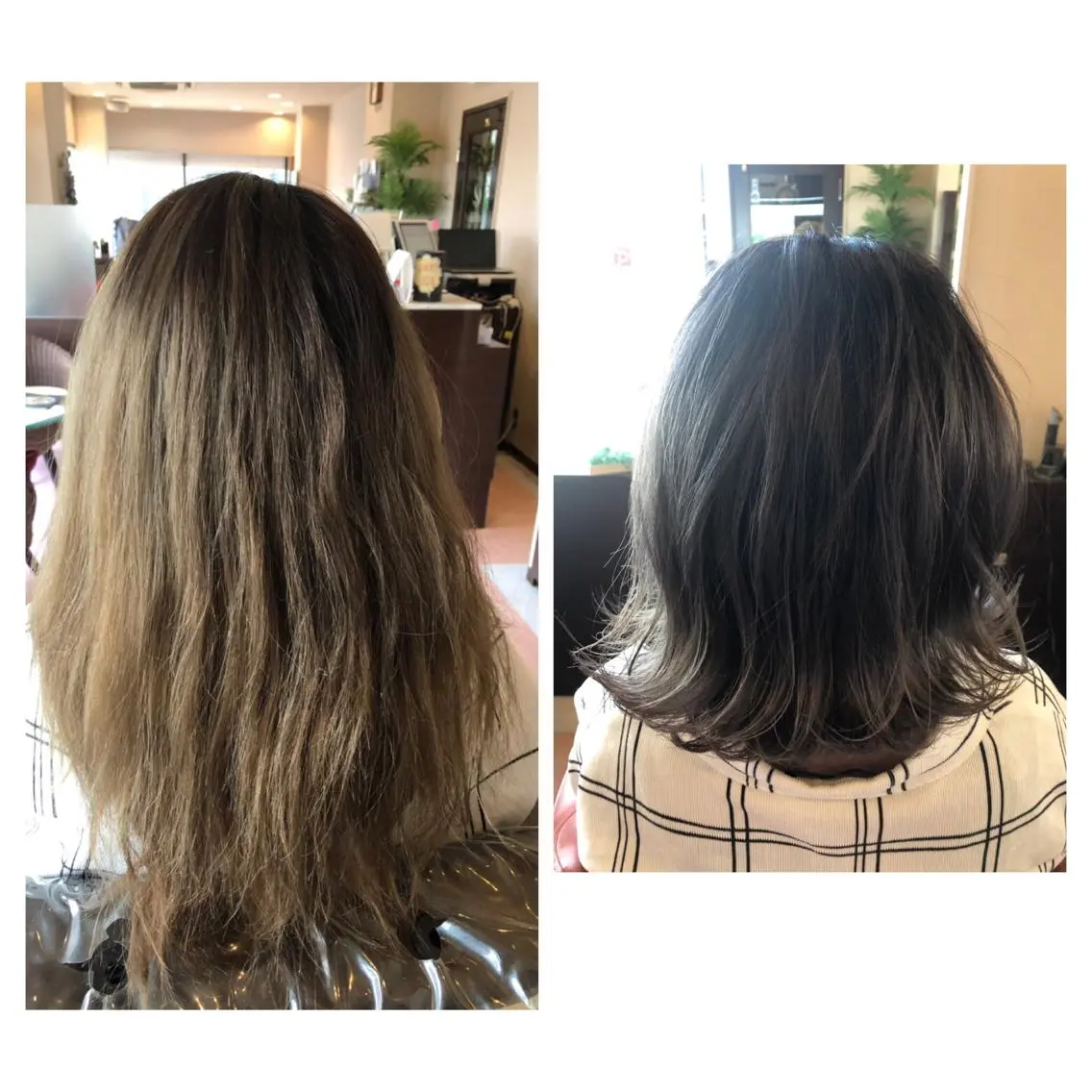 ミディアム カラー バレイヤージュ ボブ 外国人風カラー レイヤーカット ヘアカラー やまぐち まりんのヘアスタイル
