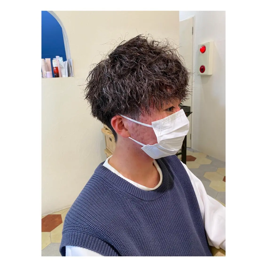 ショート パーマ メンズ カット パーマ 菊池大一 溝の口パーマのヘアスタイル