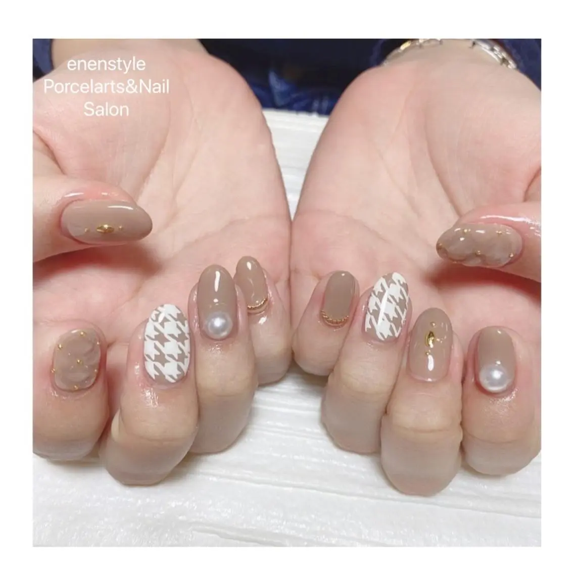ミディアム ネイル ハンドネイル 🐾enen style 🐾のネイルデザイン