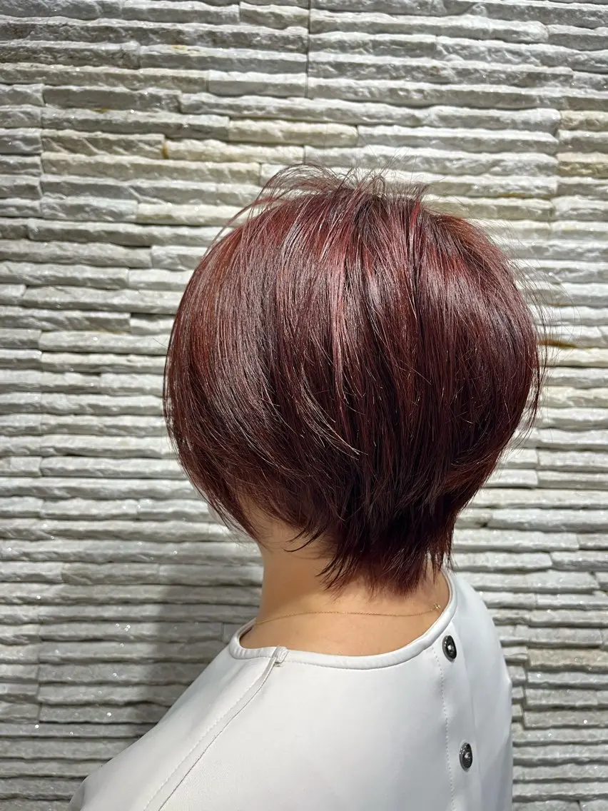 ショート カット ヘアカラー メンズカット デザインカラーのヘアスタイル