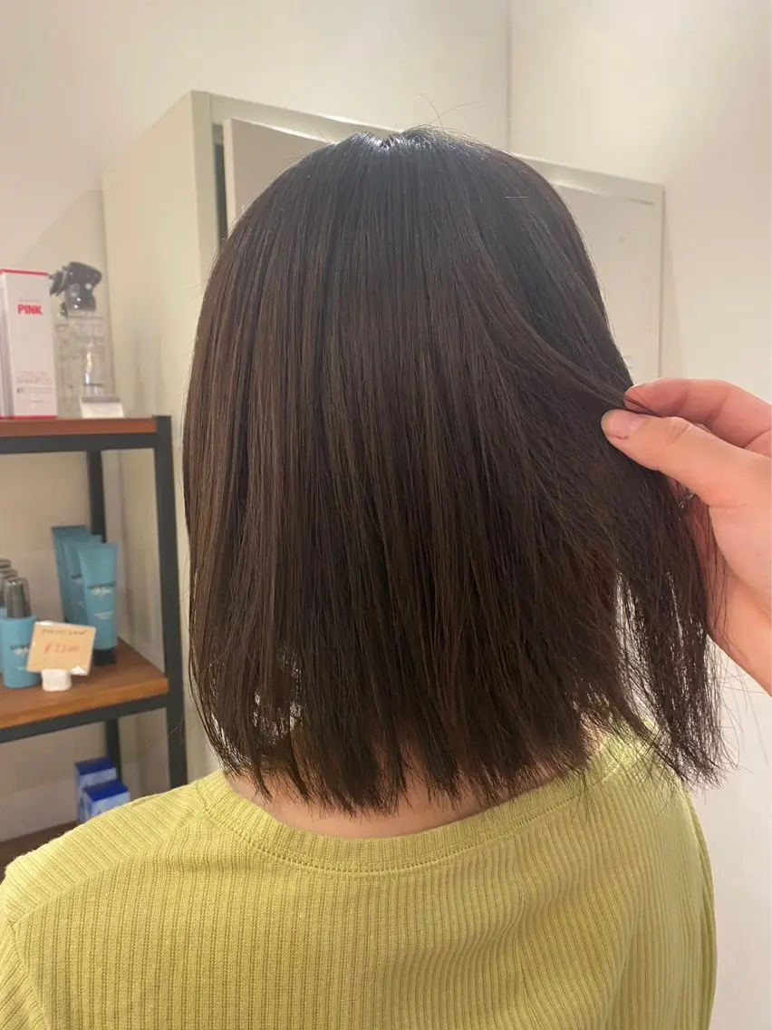 カラー ブラウンカラー 透明感カラー ブリーチなしカラー/ ボブ//おとは🌱のヘアスタイル