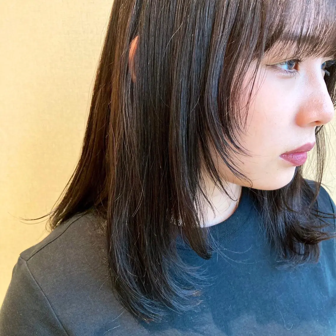 ミディアム 顔まわりレイヤー 顔周りカット レイヤーカット 砂川朱音⌇鶴見区横堤 ⌇抜け感ヘア⌇韓国風のヘアスタイル