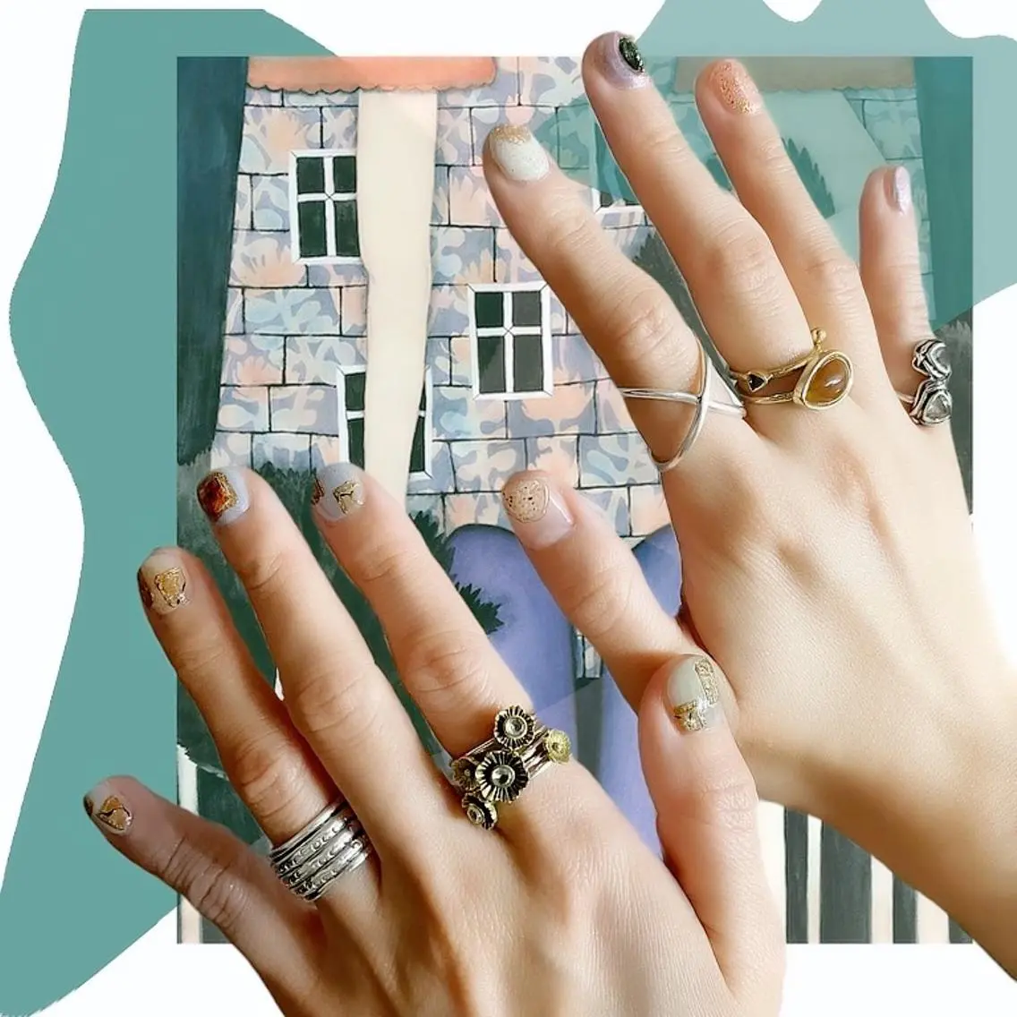 ネイル オーロラネイル 氷ネイル・うるうるネイル 韓国ネイル マグネットネイル ミラーネイル VOLLMOND nailのネイルデザイン