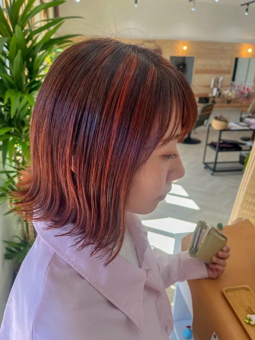 ミディアム カラー カット ヘアカラー 佐藤 美聡のヘアスタイル