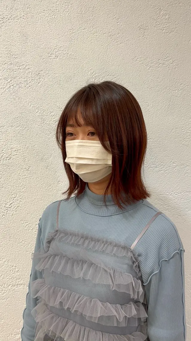 ミディアム ボブ くびれヘア 山本 梨華のヘアスタイル