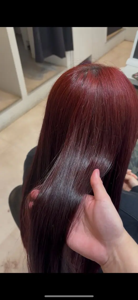 カラー レッドカラー ヘアカラー 🌙髪質改善カラー Momoka🦋のヘアスタイル