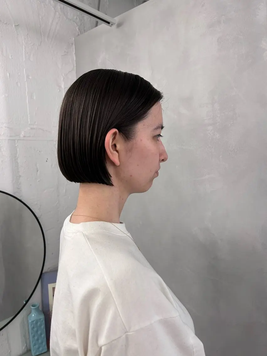 ショート カラー カット トリートメント 切りっぱなしBOB 職人💜Anzuのヘアスタイル