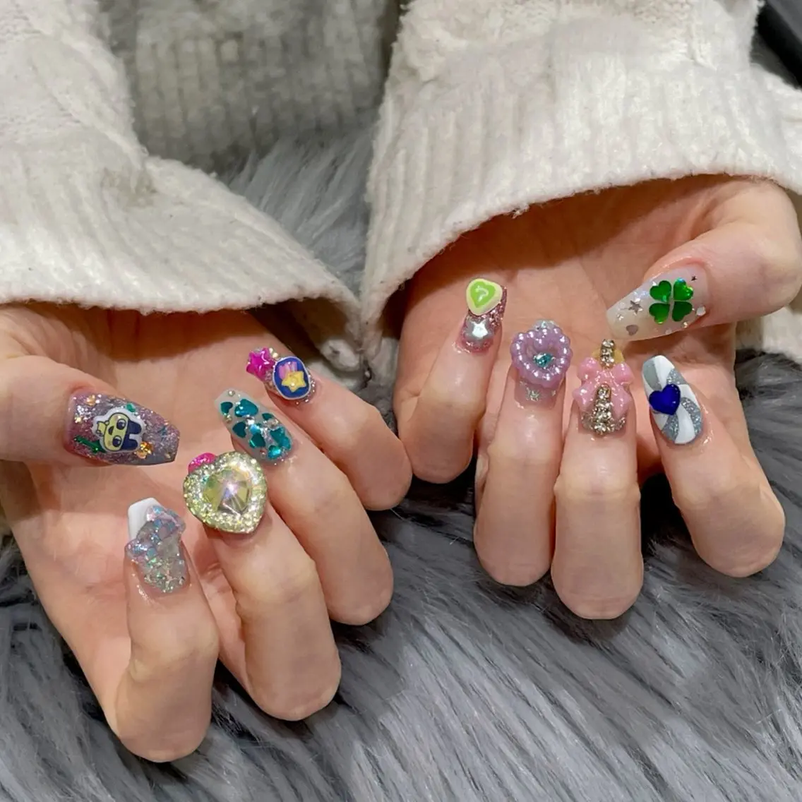 ネイル ハンドネイル RICO Nail パーツつけ放題🌈のネイルデザイン