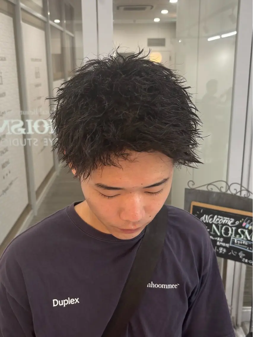 パーマ メンズ カット パーマ 京都河原町 メンズパーマ助川龍哉のヘアスタイル