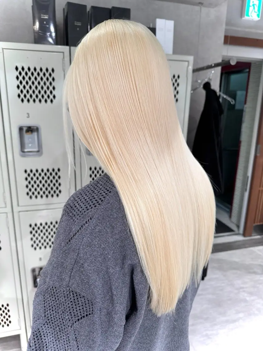 ロング カラー ブリーチ 抜きっぱなしブロンド カット ヘアカラー ダブルカラー ブリーチ/kaitoのヘアスタイル