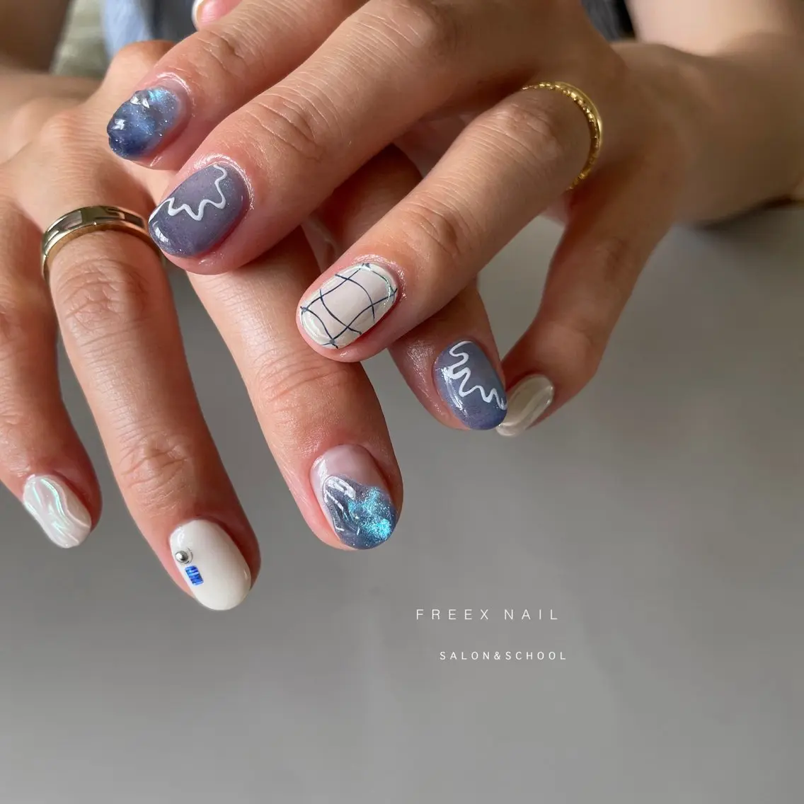 ネイル マグネットネイル 夏ネイル ハンドネイル フットネイル freex nail /ニュアンス/個性派のネイルデザイン