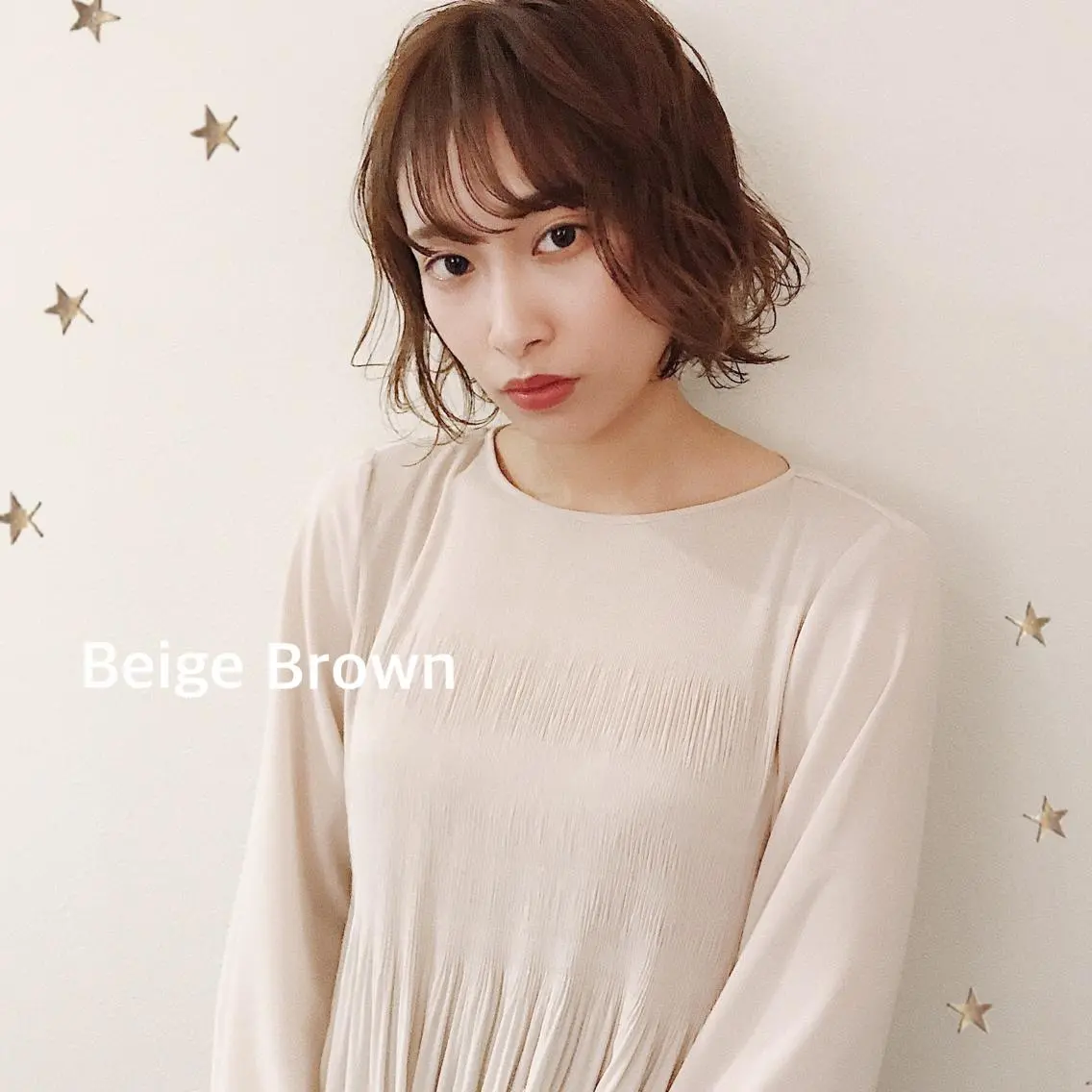 ミディアム カラー カット ヘアカラー 市川 千夏のヘアスタイル