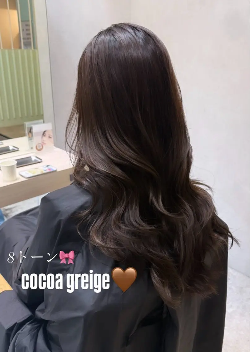 ロング カラー ベージュカラー ココアベージュ カット ヘアカラー トリートメント MACARON 宇根 幸恵🎀のヘアスタイル