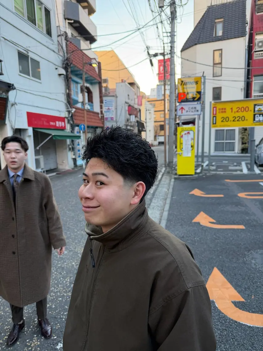 ショート パーマ メンズ フェードカット メンズパーマ カット パーマ メンズ特化理容師 ふうきのヘアスタイル