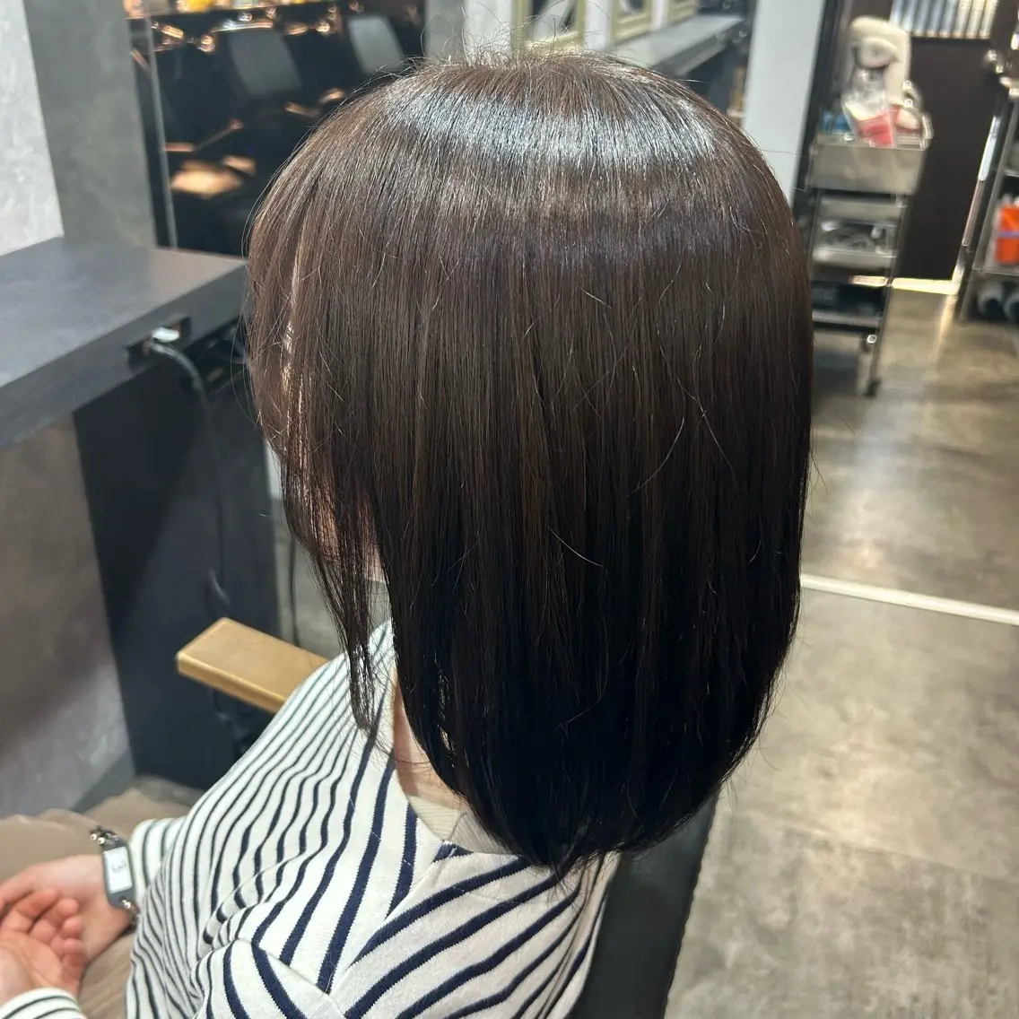 ミディアム カラー ブリーチ ブリーチなしカラー 韓国/暖色カラー大塚 レイヤー/ボブ 美緒のヘアスタイル