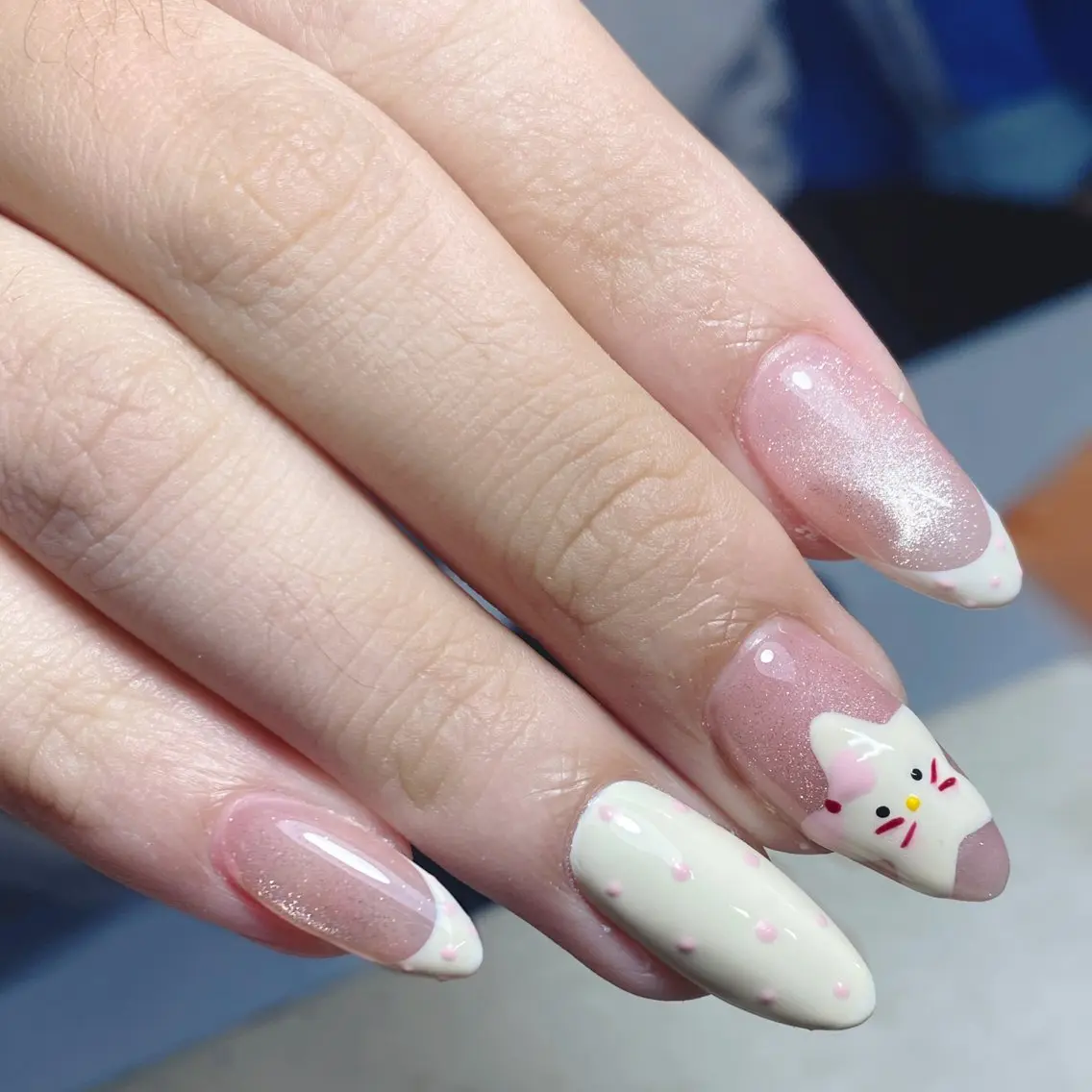セミロング 韓国風ヘア ハンドネイル Akina Nail 亀戸のネイルデザイン