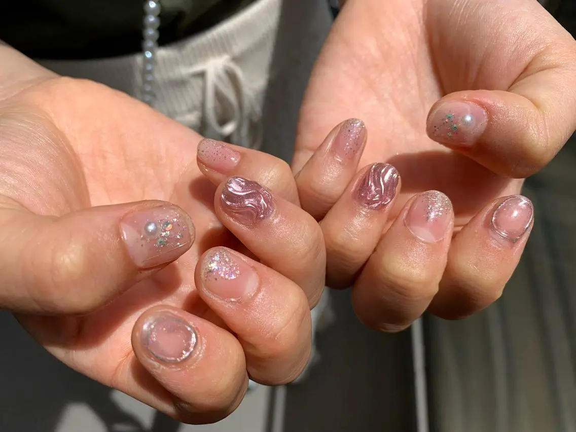 ネイル クリアネイル マキノ ユイのネイルデザイン