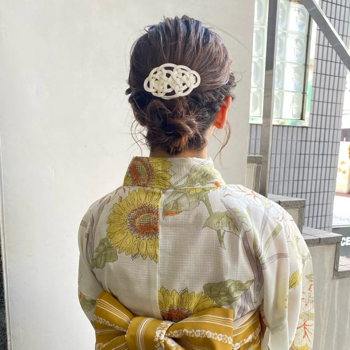 セミロング ヘアアレンジ 着付け 横浜/うるうる🌟 つやカラー🥣さくらのヘアスタイル