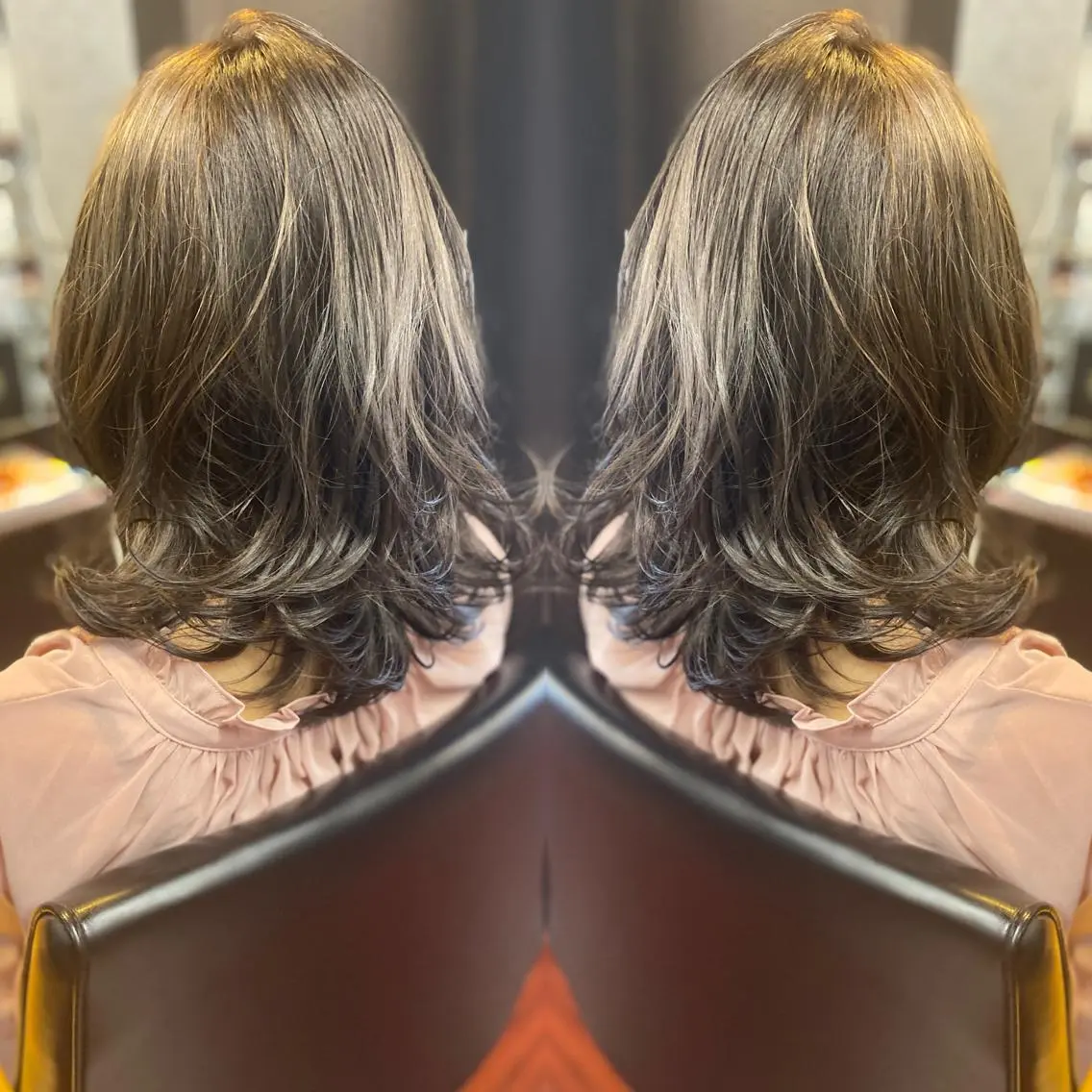 ミディアム カラー ヘアアレンジ 透明感カラー カット ヘアカラー トリートメント Luzir⭐︎ GEN⭐︎のヘアスタイル