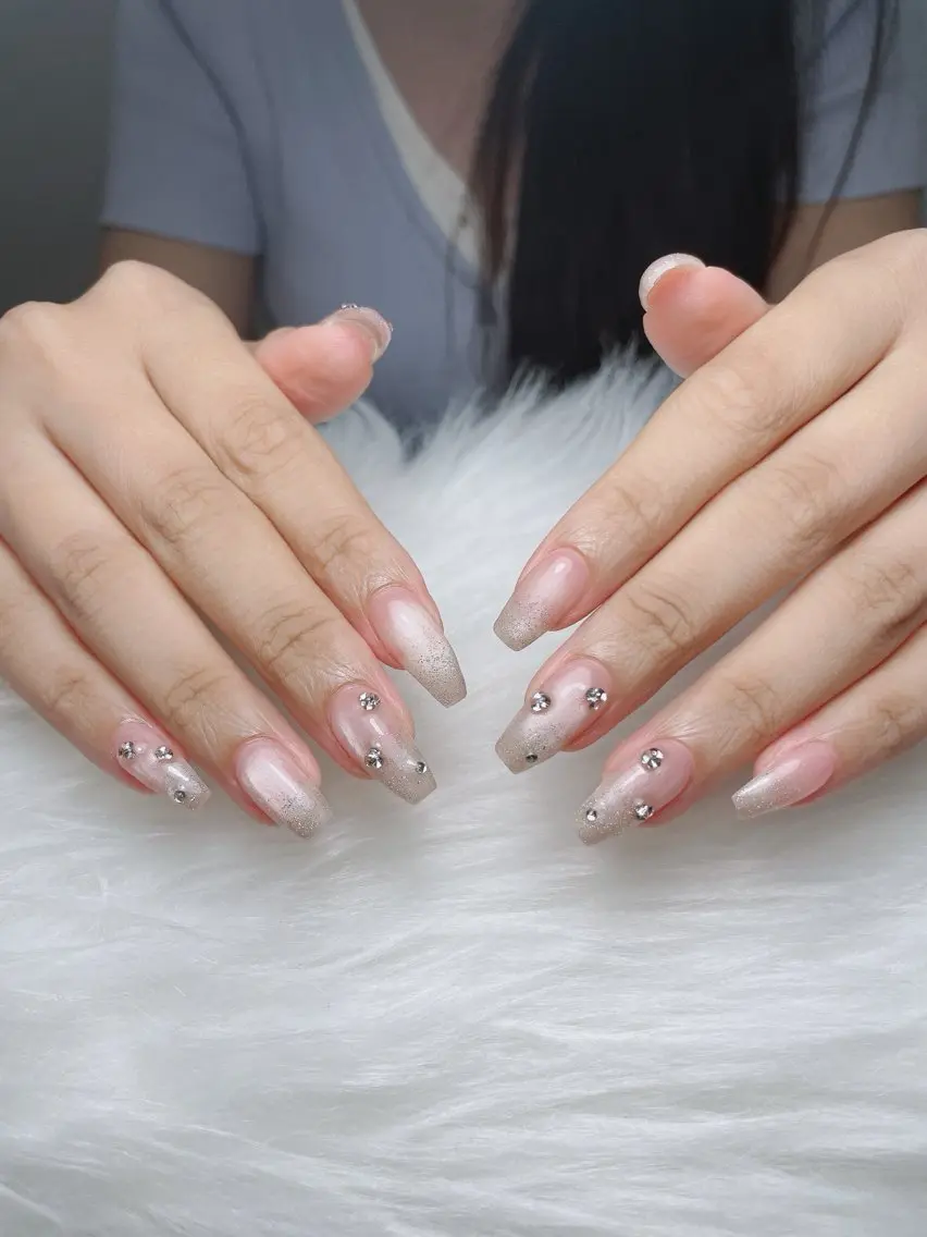ネイル ガーリー ハート 韓国ネイル ニュアンスネイル リボン Sora nail 長さ出し専門店のネイルデザイン