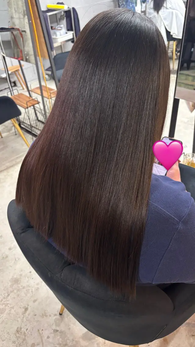 ロング 縮毛矯正 透明感ｶﾗｰ🫧 rico💗空き🈶のヘアスタイル