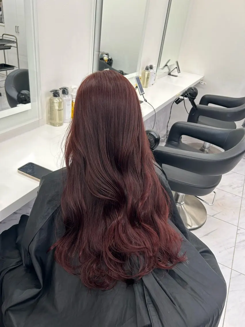 ロング カラー ヘアアレンジ ヘアカラー トリートメント ヘアセット 💎韓国/ レイヤー カット/ 暖色🫧のヘアスタイル