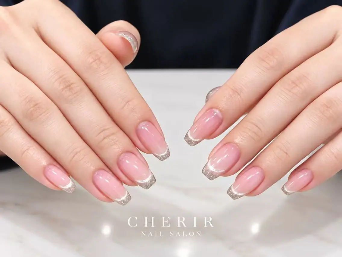 ネイル ダブルフレンチ フレンチネイル CHERIR AKIのネイルデザイン
