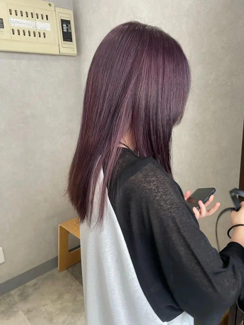 ロング カラー ブリーチ バイオレットカラー ヘアカラー トリートメント 髪質改善/Bloss om🌷高橋沙衣のヘアスタイル