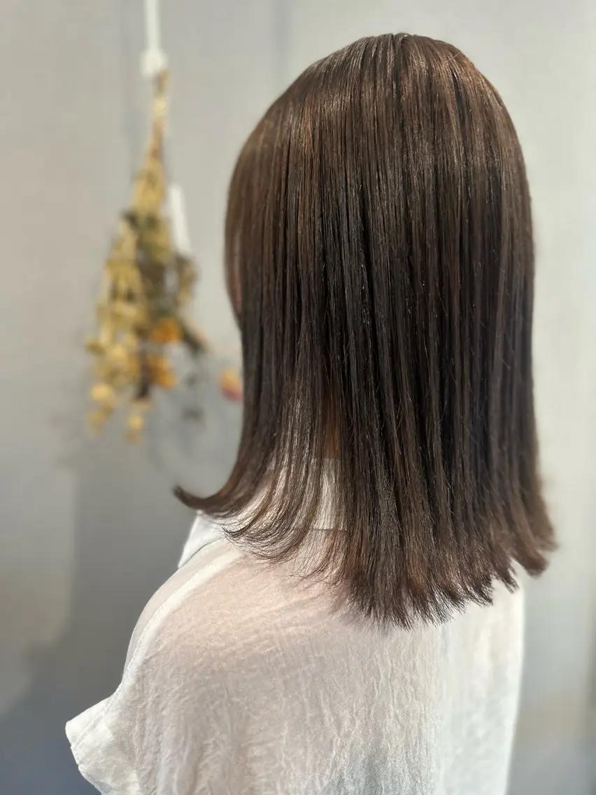 ミディアム 縮毛矯正 カット 縮毛矯正 K Harukaのヘアスタイル